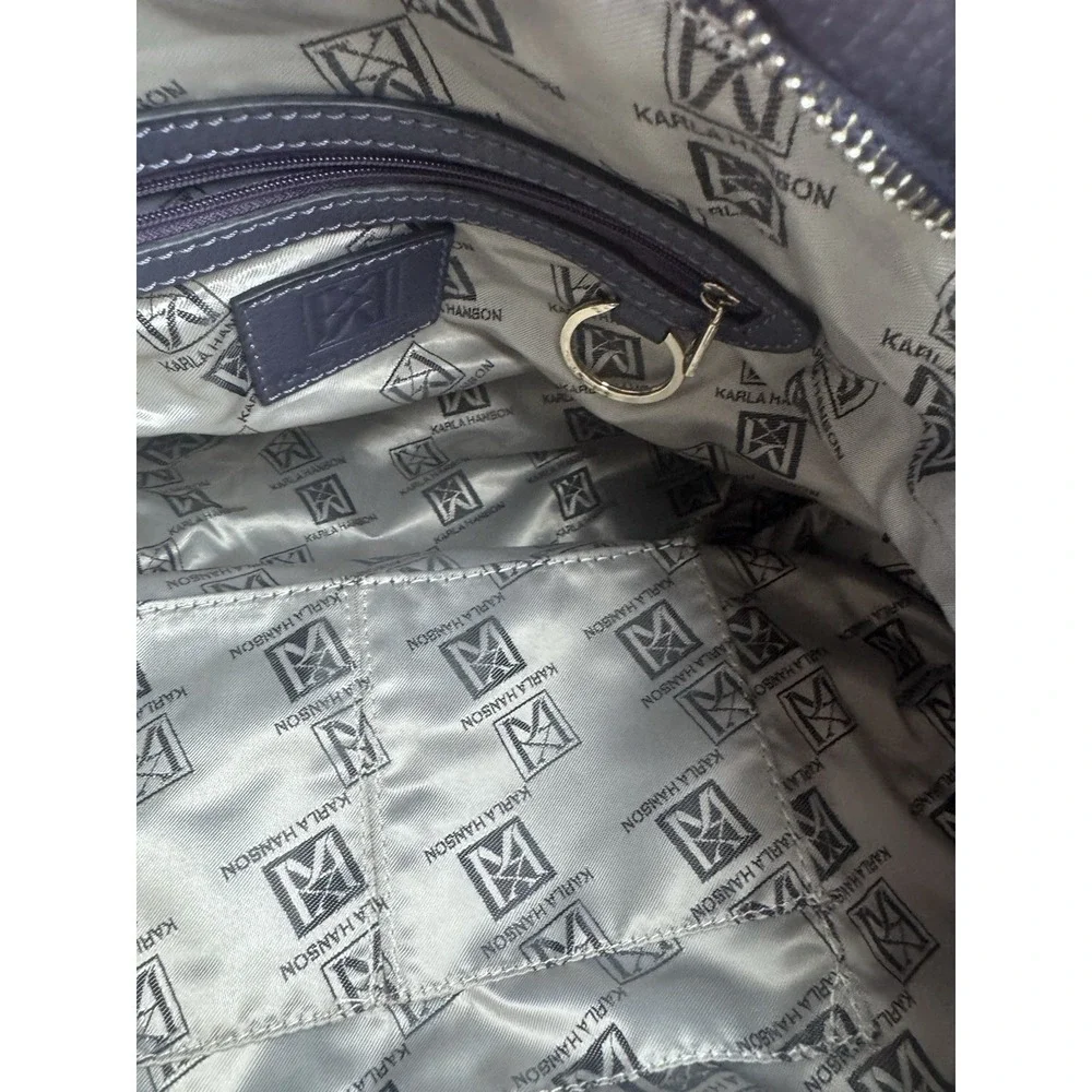 Karla Hanson Purple Hobo Shoulder Bag Vegan Leather Slouch Purse‎ Handbag